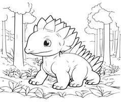 Stegosaurus coloring book vector