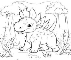 Stegosaurus coloring book vector