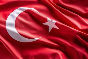Waving flag of Turkey. National symbol of country and state photo