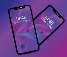 Colorful gradient mobile background template. vector