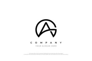 Minimal Letter AG or GA Monogram Logo Design vector