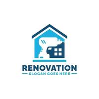 hogar renovación logo diseño vector ilustración
