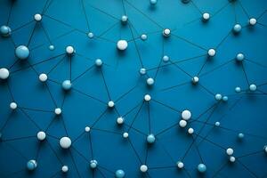 Science connect abstract background networking structure technology polygon blue atom scientific tech photo