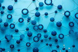 Science atom blue business tech background technology connect networking abstract polygon photo