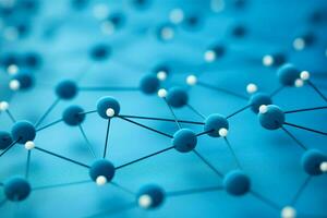 Technology polygon atom connect tech science grid background abstract networking blue photo