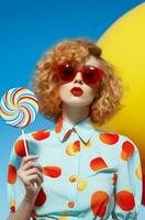 Lollipop woman fashion candy beauty photo