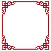 Red Border Frame Chinese Style Ai Generative png