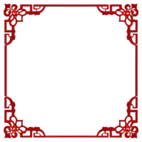 Red Border Frame Chinese Style Ai Generative png