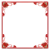 Red Border Frame Chinese Style Ai Generative png