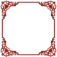 Red Border Frame Chinese Style Ai Generative png