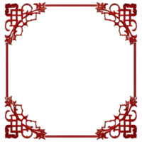 Red Border Frame Chinese Style Ai Generative png