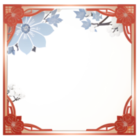 Red Border Frame Chinese Style Ai Generative png