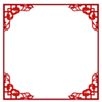 Red Border Frame Chinese Style Ai Generative png