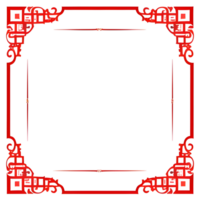 vermelho fronteira quadro, Armação chinês estilo ai generativo png