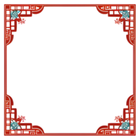 Red Border Frame Chinese Style Ai Generative png