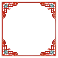 vermelho fronteira quadro, Armação chinês estilo ai generativo png