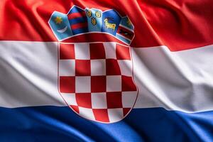 Waving flag of Croatia. National symbol of country and state photo