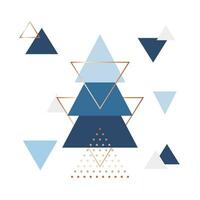 Minimalistic scandinavian background in form of blue triangles. vector