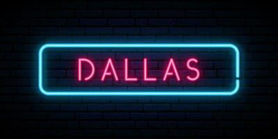 Dallas neon signboard. vector