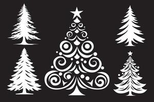 Christmas tree silhouette design vector