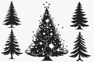 Christmas tree silhouette design vector