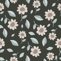 vector simple cute flowers pattern for background