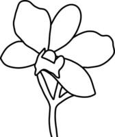 sketch of orchid flower vector