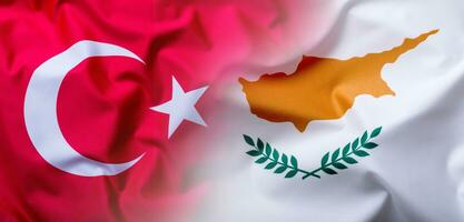 Flags of the Turkey and Cyprus. photo