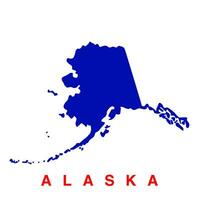 Alaska map typography. alaska Map in blue color. vector