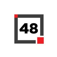 49 number with box icon. 49 typography monogram. vector