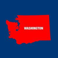 Washington state map in red color. Washington map. vector