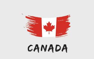 Canada brush painted national country flag Painted texture white background National day or Independence day design for celebration Vector illustration