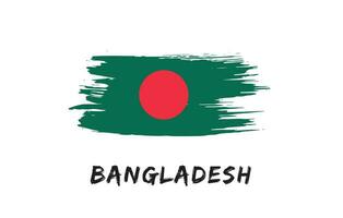 Bangladesh brush painted national country flag Painted texture white background National day or Independence day design for celebration Vector illustration