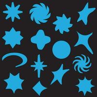 Retro futuristic elements for design. Collection of abstract graphic geometric symbols and objects in y2k style. vector