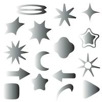retro futurista elementos para diseño. colección de resumen gráfico geométrico símbolos y objetos en y2k estilo. vector