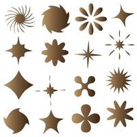 Retro futuristic elements for design. Collection of abstract graphic geometric symbols and objects in y2k style. vector