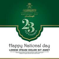 23 September Saudi Arabia National Day Beautiful Typography Post vector