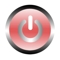 simple power button icon design on red circle background png