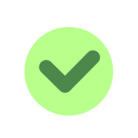enkel design av grön bock ikon png