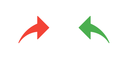 red and green undo and redo icon button png