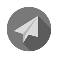 monochrome paper plane icon design png