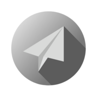 monochrome paper plane icon design png