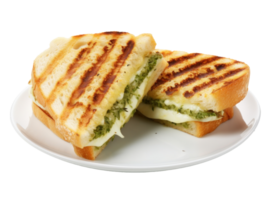 Grilled sandwich cut into pieces isolated png