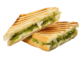 Grilled sandwich cut into pieces isolated png