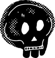 a black and white drawing of a skull vector