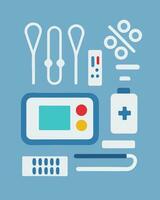 Medical devices and supplies, dentist and treatments vector