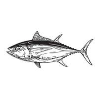 negro y blanco de bocazas bajo pescado vector