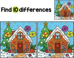 Christmas Gingerbread Find The Differences vector