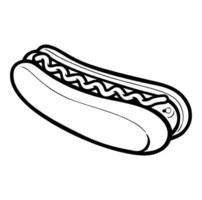 Hotdog. Vector isolated flat illustration fast food for poster, menus, brochure, web and icon fastfood.