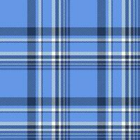Plaid seamless pattern in blue. Check fabric texture. Vector textile print.